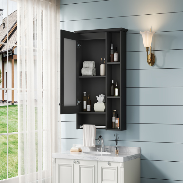 三合一浴室镜柜，24英寸壁挂式药柜，带可调节搁板和塔架，高清镜面带储物空间，适用于浴室梳妆台--不支持self-pick up且不支持指定仓库发货-15