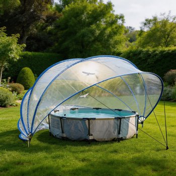 16英尺伸缩式泳池盖、PVC薄膜玻璃纤维杆泳池围栏、户外游泳池配件--不支持self-pick up且不支持指定仓库发货