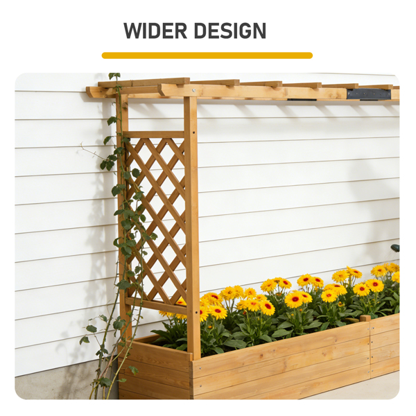 200*45*113CM 柚木色 加宽种植花架 杉木 木种植-9