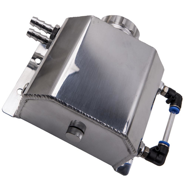 Universal 1L Aluminum Car Engine Oil Catch Can Reservoir Tank 1000ml Silver New-4