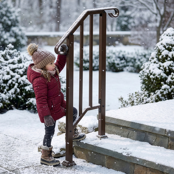 古铜色 1阶 庭院楼梯扶手-13