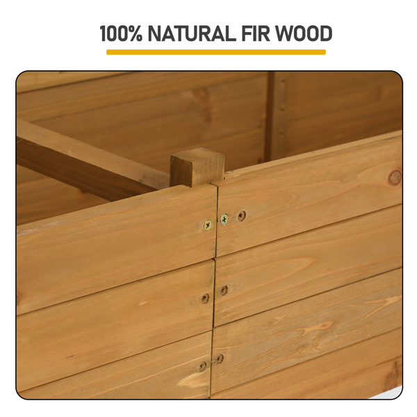 200*45*113CM 柚木色 加宽种植花架 杉木 木种植-3