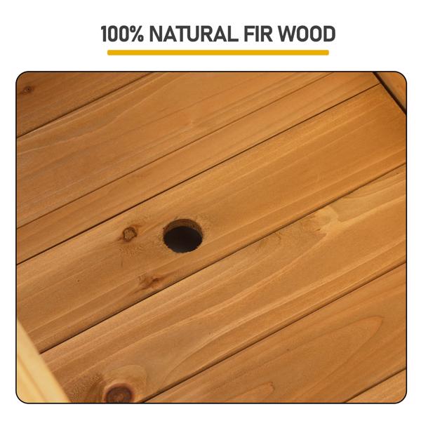 109*44*182CM 柚木色 加高种植花架 杉木 木种植-3