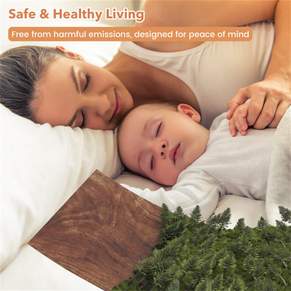 48块木纹乙烯基厚木板地板，36平方英尺防水PVC地砖，适用于家居-9