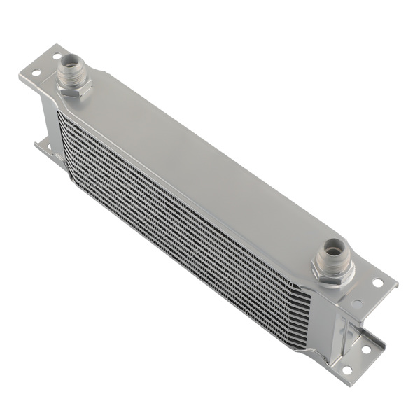 Oil Cooler + Filter Relocation Kit Fit fit for Universal 13 Row AN-10 Engine Sliver-1