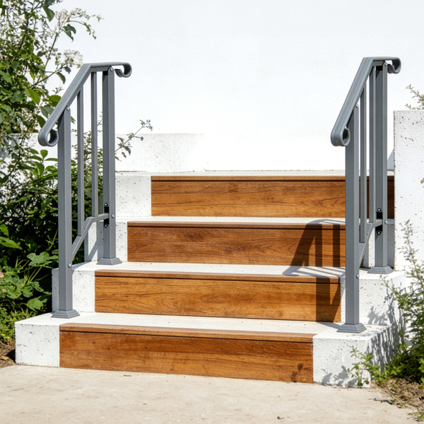 银色 1阶 庭院楼梯扶手-8