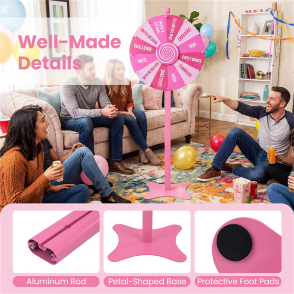 24英寸高可调节奖轮，可平稳旋转，2合1桌面和落地旋转轮，适用于游戏嘉年华派对-9