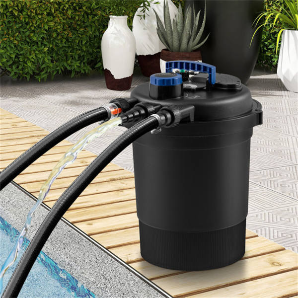 池塘压力过滤器，4个可拆卸的过滤海绵和清洁指示器，最大流速4000 GPH-11