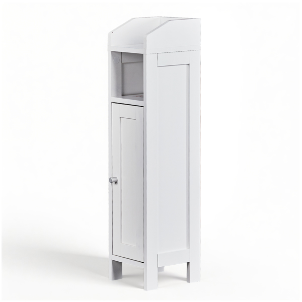 白色 刨花板三胺贴面+密度板喷漆竖纹 20*20*80cm 一门一搁架一围挡 浴室立柜-10