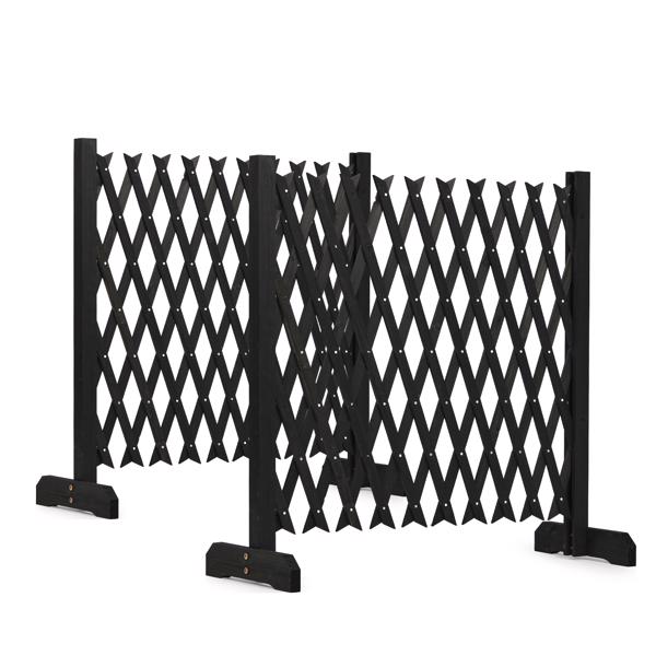 2PCS 205*34.5*90cm 可伸缩平底款 黑色 泡色工艺 杉木 木栅栏-1