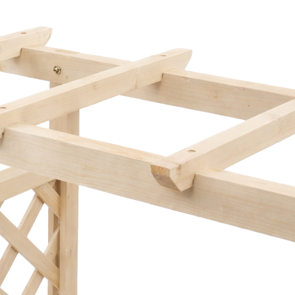 110*44.5*113CM 原木色 带拱形格子 高架花园床 杉木 木种植-5