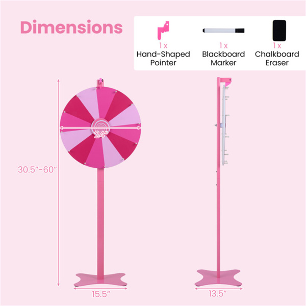 24英寸高可调节奖轮，可平稳旋转，2合1桌面和落地旋转轮，适用于游戏嘉年华派对-4