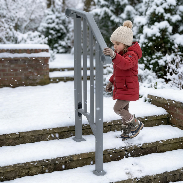 银色 1阶 庭院楼梯扶手-4