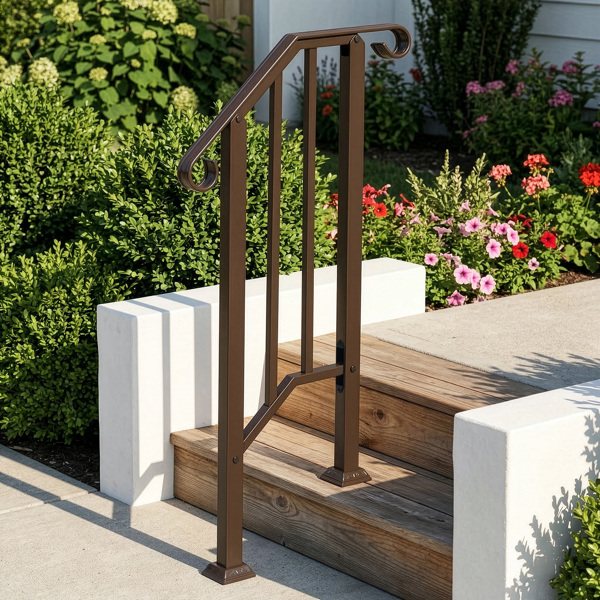古铜色 1阶 庭院楼梯扶手-7