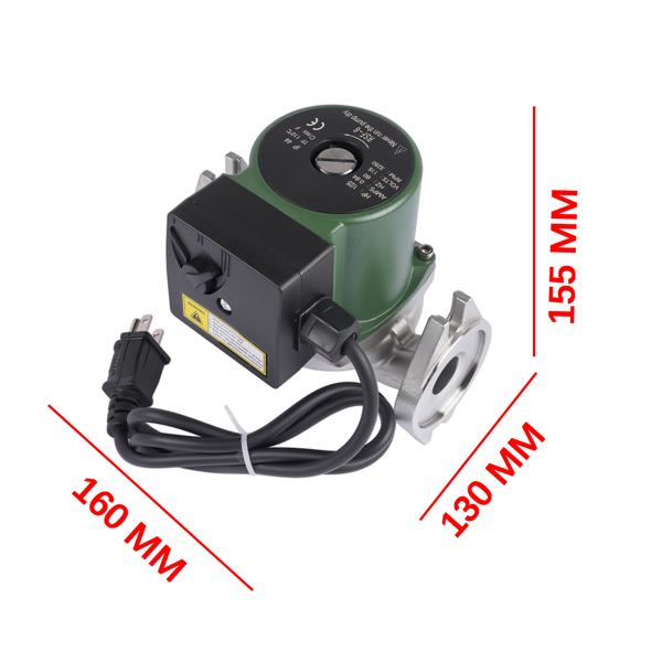 不锈钢循环泵 Stainless Steel Water Circulator Pump Replacement for Taco 008-SF6 008SF6 115V 1/25hp 14GPM 3250RPM 0.84 AMPS 125 Psi Stainless Steel Circulating Pump-14