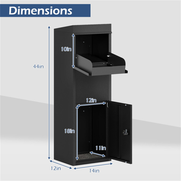 带密码锁的防盗包裹投递箱，室外门廊镀锌钢包裹投递箱-8
