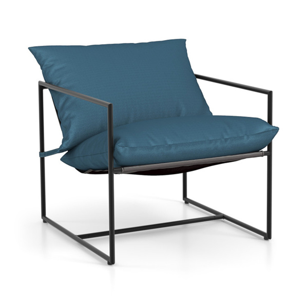 2件套户外休闲椅，带吊带座椅和软垫，防锈金属框架，容量330磅-5