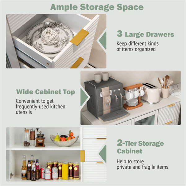 33.5英寸多功能储物柜，厨房/餐厅/客厅自助餐桌的理想选择-7