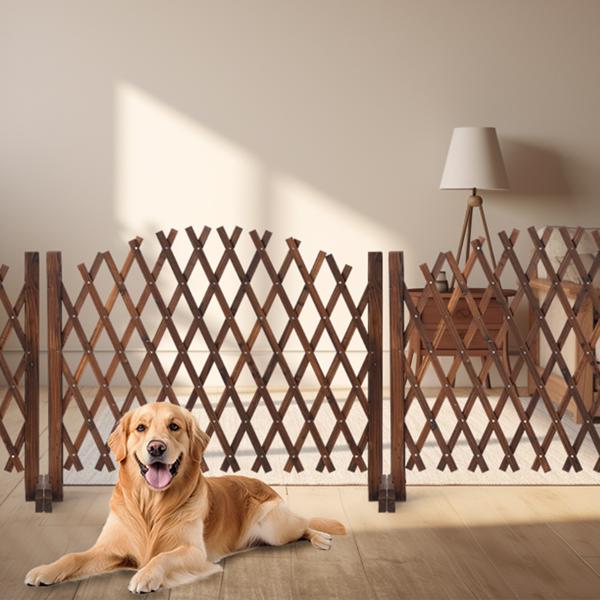 2PCS 205*33.5*80cm 可伸缩拱形款 碳化色 泡色工艺 杉木 木栅栏-7