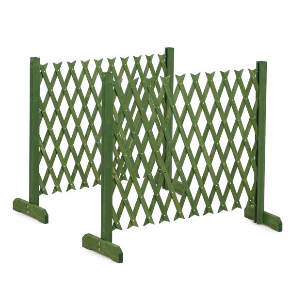 2PCS 205*34.5*90cm 可伸缩平底款 橄榄绿 泡色工艺 杉木 木栅栏-1