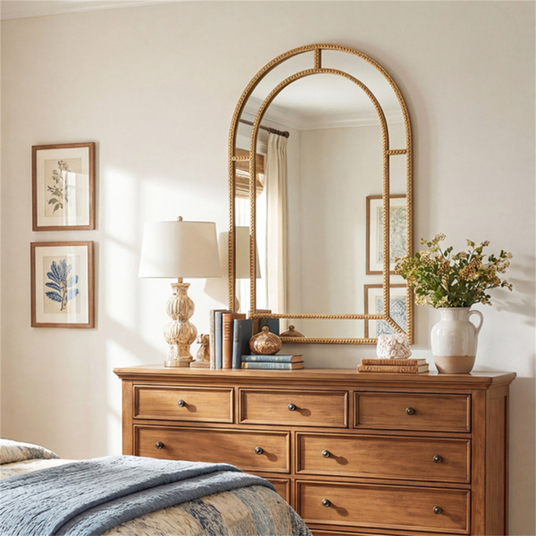 36x24英寸装饰墙镜，带坚固的金属框架，浴室走廊壁炉的现代风格镜子-7