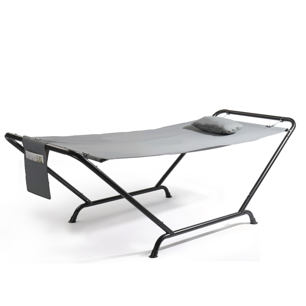 235*92*80CM 2*0.9M 600D双层牛津布吊床 灰色 吊床套装 550lbs-1