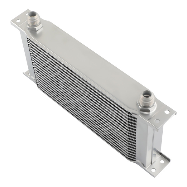 Engine Oil Cooler Kit 10.6"x5.39"x1.97" AN-10 w/ Stainless Braided Hoses-1