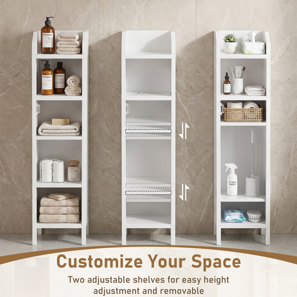 白色 刨花板三胺贴面+密度板喷漆竖纹 20*20*80cm 一门一搁架一围挡 浴室立柜-8