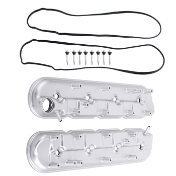 LH + RH Aluminum Engine Valve Cover w/ Gaskets fit for Cadillac Chevrolet 6.2L 09-15