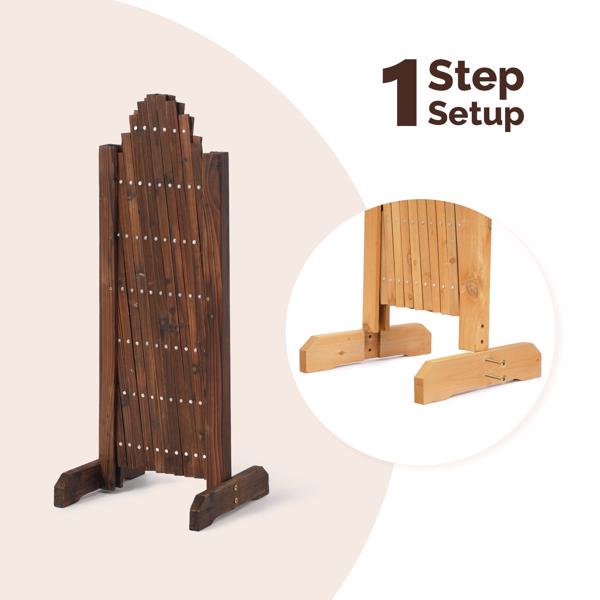 2PCS 205*33.5*80cm 可伸缩拱形款 碳化色 泡色工艺 杉木 木栅栏-4