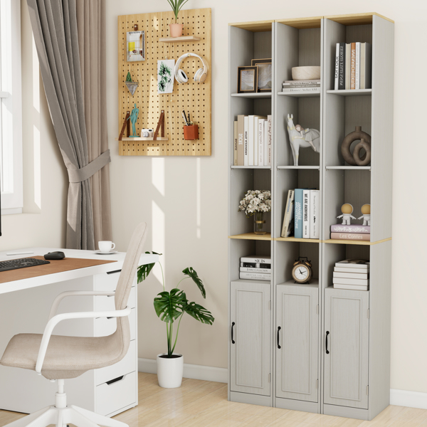 72英寸高纤薄储物柜，6层窄型独立式浴室柜，带1扇门和2个可调节搁板，书架展示储物架，立方体CD/DVD储物柜 - 复古白(不支持self-pick up且不支持指定仓库发货)-4