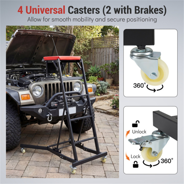 400 LBS容量重型上部结构爬行器，4级高度可调，可折叠汽车发动机爬行器-9