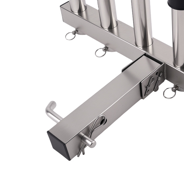 Adjustable Fishing Pole Rack 6 Rods Steel fit for 2" Hitch Receiver Mount Holds-1