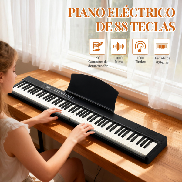 【AM不售卖】GPPS01-106/Y201 88键半重锤键盘可折叠带蓝牙 便携式 黑色 电钢琴 英国-17