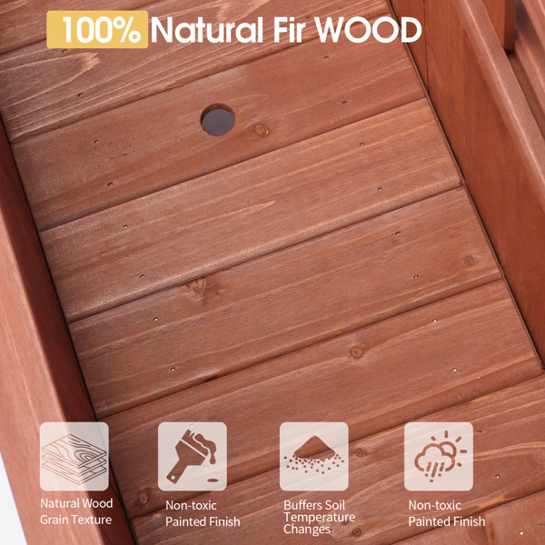 63*30*127CM 红棕色 万向轮种植花架 杉木 木种植-24