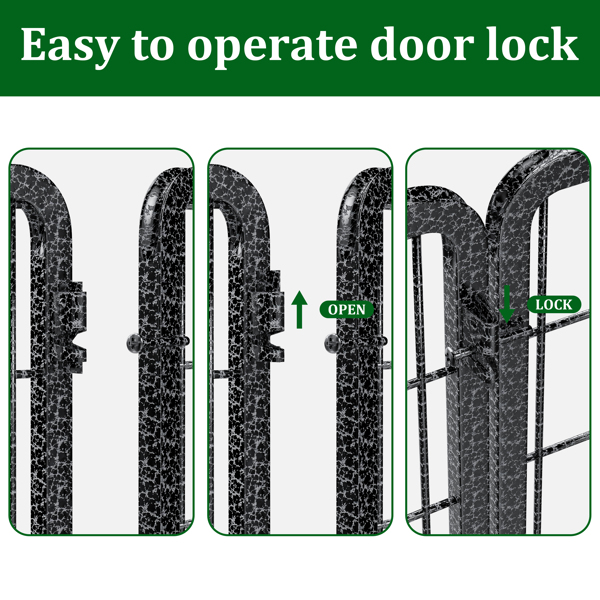 户外加宽型狗狗游戏围栏，16片式加厚面板，40英寸高，防锈，带门，便携式，适用于房车露营地，总长37英尺，111平方英尺，雪黑色--不支持self-pick up且不支持指定仓库发货-10