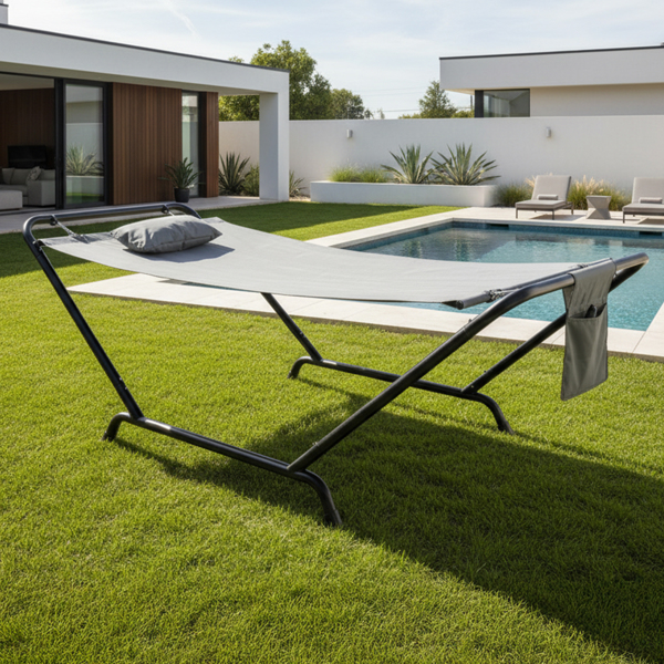 235*92*80CM 2*0.9M 600D双层牛津布吊床 灰色 吊床套装 550lbs-8