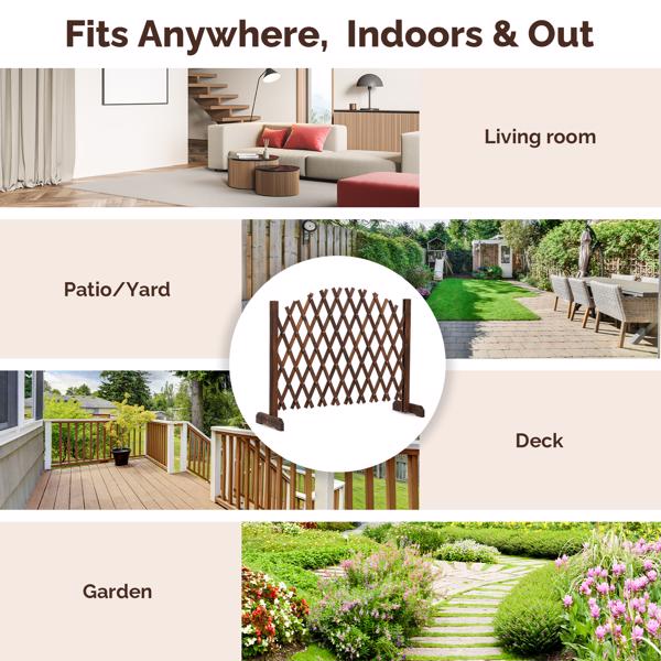 2PCS 205*33.5*80cm 可伸缩拱形款 碳化色 泡色工艺 杉木 木栅栏-8