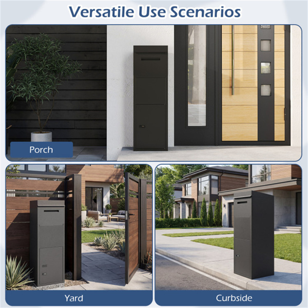 带密码锁的防盗包裹投递箱，室外门廊镀锌钢包裹投递箱-5