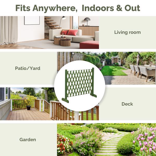 2PCS 205*34.5*90cm 可伸缩平底款 橄榄绿 泡色工艺 杉木 木栅栏-3