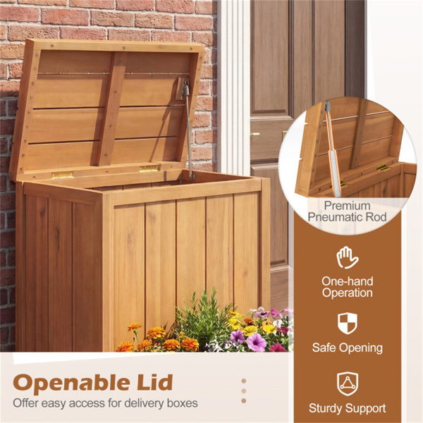 28英寸带气撑杆盖的包装交付箱，带花盆箱的高架存储台-5