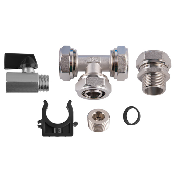 100ft Air Compressor Line Kit 3/4" NPT Fitting Tubing System with Aluminum Block-3