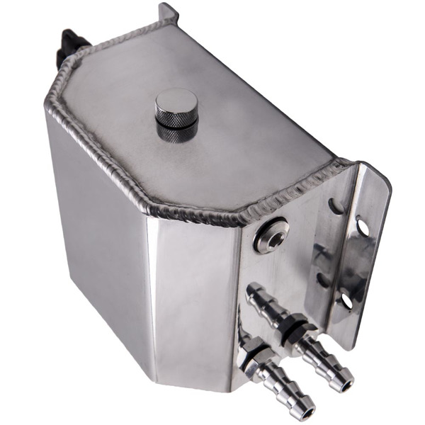 Universal 1L Aluminum Car Engine Oil Catch Can Reservoir Tank 1000ml Silver New-2