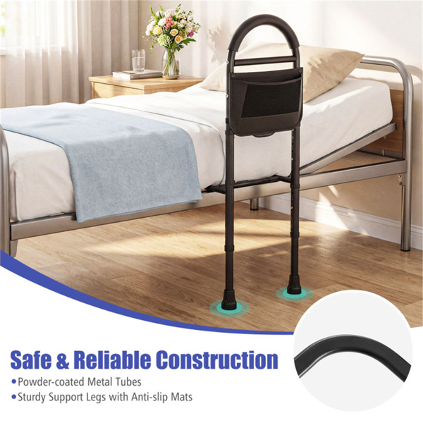 高度可调的床边安全栏杆，无需工具即可组装的床辅助杆，带防滑腿，适合老年人-5