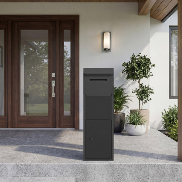 带密码锁的防盗包裹投递箱，室外门廊镀锌钢包裹投递箱-3