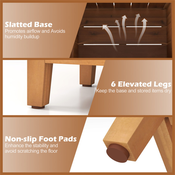 28英寸带气撑杆盖的包装交付箱，带花盆箱的高架存储台-4