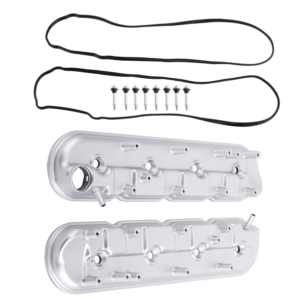 LH + RH Aluminum Engine Valve Cover w/ Gaskets fit for Cadillac Chevrolet 6.2L 09-15-6