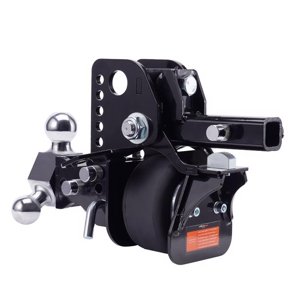 Adjustable Trailer Hitch w/ Air Suspension Bag & Three Ball Mount 6" Rise / Drop-2