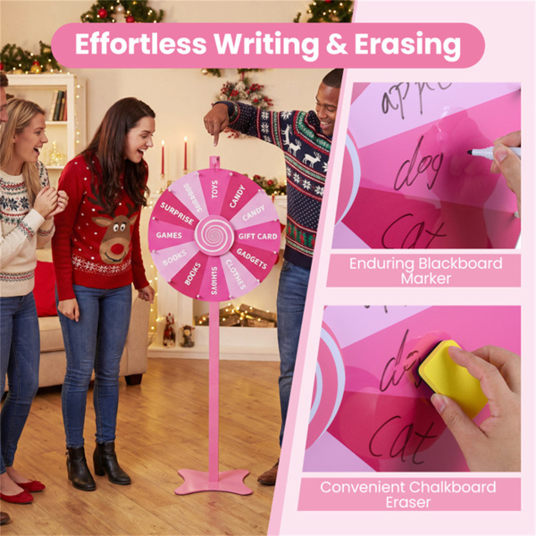 24英寸高可调节奖轮，可平稳旋转，2合1桌面和落地旋转轮，适用于游戏嘉年华派对-7