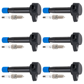 Pack of 6  Ignition Coil + Spark Plugs fit for Acura RDX ZDX Honda Pilot V6 UF624